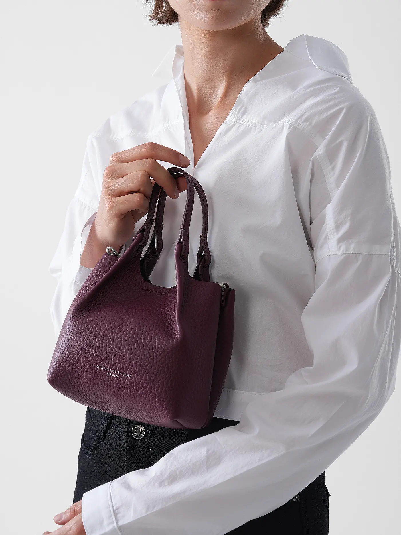 GIANNI CHIARINI | Ledertasche - Hobo Bag DUA Small | dunkelrot